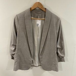 NWT H&M Linen Blend Gathered-sleeve Jacket Size Medium